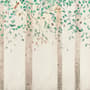 Watercolor Style Forest with Green Brown Little Leaves Wallpaper Mural