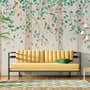 Watercolor Style Forest with Green Brown Little Leaves Wallpaper Mural