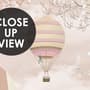 Kids Pink Hot Air Balloon and Cherry Blossom Wallpaper Mural