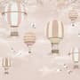 Kids Pink Hot Air Balloon and Cherry Blossom Wallpaper Mural
