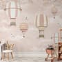 Kids Pink Hot Air Balloon and Cherry Blossom Wallpaper Mural