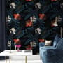 Exotic Leaves with Birds Wallpaper Mural
