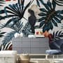 Exotic Leaves with Birds Wallpaper Mural