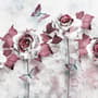 Elegant Floral with Little Butterfly Wallpaper Mural