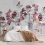 Elegant Floral with Little Butterfly Wallpaper Mural