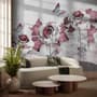 Elegant Floral with Little Butterfly Wallpaper Mural