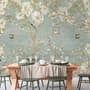 Soft Chinese White Florals with Birds Wallpaper Mural