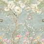 Soft Chinese White Florals with Birds Wallpaper Mural
