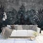 Dark Green Leafy Scenery Wallpaper Mural