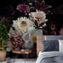Dark Garden Florals Wallpaper Mural