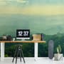 Green Mountain Silhouette Wallpaper Mural