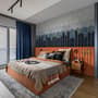 Geometric Dark Blue Honeycomb Wallpaper Mural