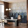Geometric Dark Blue Honeycomb Wallpaper Mural