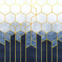 Geometric Dark Blue Honeycomb Wallpaper Mural
