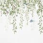 Green Hanging Leaves with Colorful Birds Wallpaper Mural