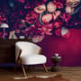 Red Dahlia Rose Floral Bouqet Wallpaper Mural