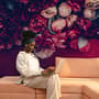 Red Dahlia Rose Floral Bouqet Wallpaper Mural