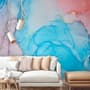 Blue Marble with Red Splash Wallpaper Mural