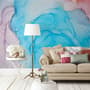 Blue Marble with Red Splash Wallpaper Mural
