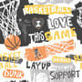 Cerceau de basket avec slogans sportifs Papier peint panoramique