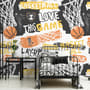 Cerceau de basket avec slogans sportifs Papier peint panoramique