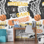Cerceau de basket avec slogans sportifs Papier peint panoramique