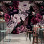 Dark Watercolor Colorful Peony Floral Wallpaper Mural