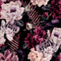 Dark Watercolor Colorful Peony Floral Wallpaper Mural