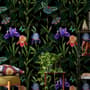 Dark Purple Flowers with Butterflies Wallpaper Mural