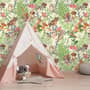 Watercolor Cute Kids Forest Animals in Forest Wallpaper Mural