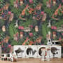 Watercolor Cute Kids Forest Animals in Forest Wallpaper Mural