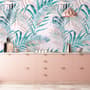 Tropical Pink Exotic Colorful Palm Leaf Wallpaper Mural