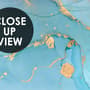 Light Blue Marble with Gold Look Splash Wallpaper Mural