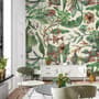 Watercolor Green Tropical Leaves Wallpaper Mural