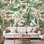 Watercolor Green Tropical Leaves Wallpaper Mural