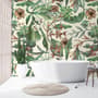 Watercolor Green Tropical Leaves Wallpaper Mural