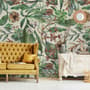 Watercolor Green Tropical Leaves Wallpaper Mural