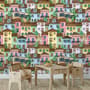 Kids Watercolor Medieval House with Plants Wallpaper Mural