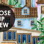 Kids Watercolor Medieval House with Plants Wallpaper Mural