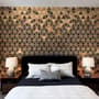 Geometric Triangle Shape Wood Texture Effect Wall Mural 