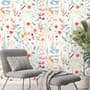 Watercolor Colorful Wildflower Garden Wallpaper Mural