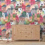 Kids Watercolor Cute Town House Wallpaper Mural