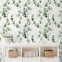 Watercolor Green Eucalyptus Leaf Wallpaper Mural