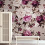 Cream Pink Peony Floral Pattern Wallpaper Mural