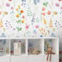 Watercolor Colorful Botanical Wild Flower Wallpaper Mural