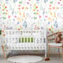 Watercolor Colorful Botanical Wild Flower Wallpaper Mural
