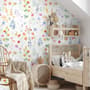Watercolor Colorful Botanical Wild Flower Wallpaper Mural