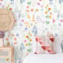 Watercolor Colorful Botanical Wild Flower Wallpaper Mural