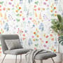Watercolor Colorful Botanical Wild Flower Wallpaper Mural