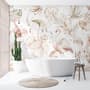 Sanfte Flamingo-Kunst mit Boho-Tropenblatt Fototapete